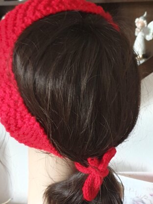 Aran Head Band with i-cord ties