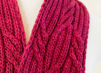 Saru Cable Cowl in SweetGeorgia Superwash Soft - Downloadable PDF