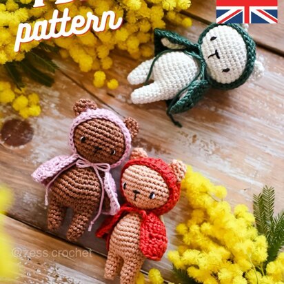 Crochet pattern Bisou the tiny bear