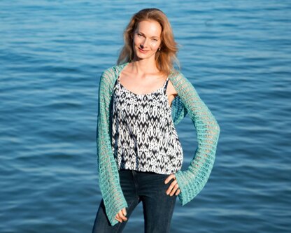 Knitting Pattern Fishnet lace summer shrug