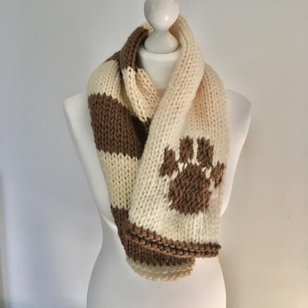 Dog paw deals scarf