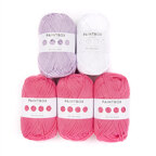 Paintbox Yarns Mollie The Bunny - Paintbox Yarns Cotton Aran 5er Farbset - Bubblegum Pink/Paper White/Dusty Rose