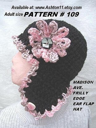 Frilly Edge Earflap Hat | Crochet Pattern 110