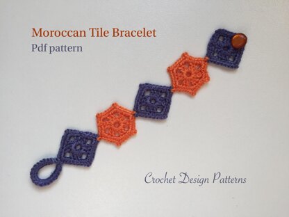 Crochet Moroccan Tile Bracelet -pdf pattern-