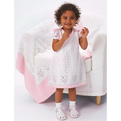 Tulip Lace Dress with Blanket in Patons Grace