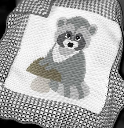 CROCHET Baby Blanket - Baby Raccoon