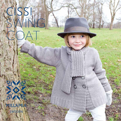 "Cissi Swing Coat" - Coat Knitting Pattern For Girls in MillaMia Naturally Soft Merino