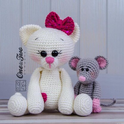 Kissie Kitty and Skip Mouse Amigurumi