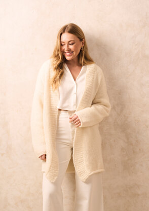 Seal Cardigan  in Rowan Brushed Fleece - Downloadable PDF