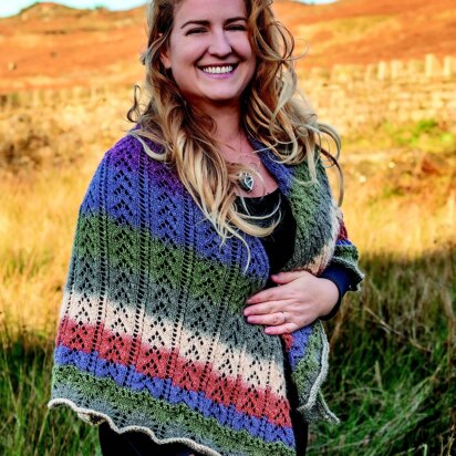 Knit Shawl in King Cole Curiosity DK - E1000 - Downloadable PDF