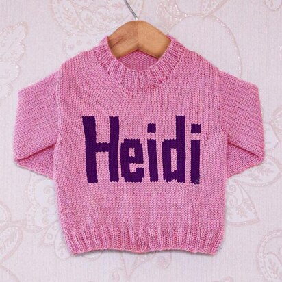 Intarsia - Heidi Moniker Chart - Childrens Sweater