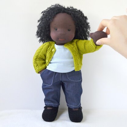 Cardigan + booties for 14-16"/36-40 cm Waldorf Doll