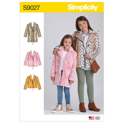 Simplicity S9027 Children's & Girls Lined Coat - Sewing Pattern