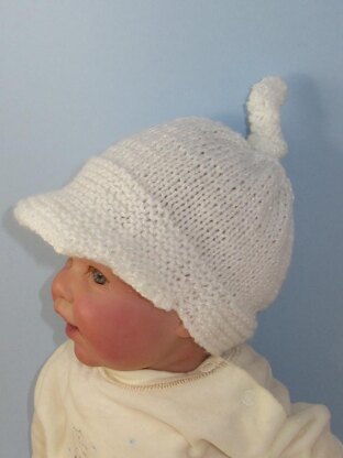 Baby Peak Cap Topknot Beanie Hat