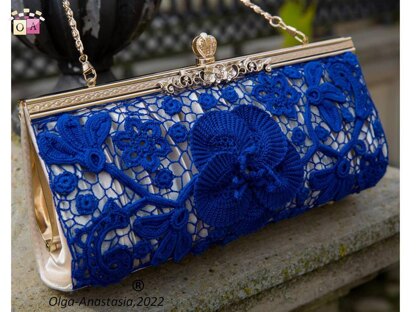 Irish lace blue handbag