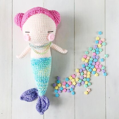 Mio the sleeping mermaid amigurumi crochet pattern by amigurumei