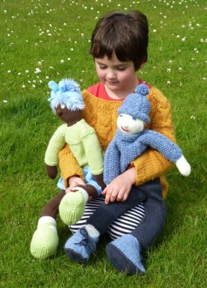 "Ami and Jamie" Knitted Rag Dolls