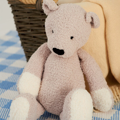 Bear Toy in Sirdar Snuggly Snowflake DK and Hayfield Bonus DK - 1245 - Downloadable PDF