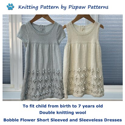 Dresses with Bobble Flowers (no 67) to fit child 0-7 years old