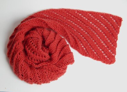 The Ridges - A Scarf with a Simple or Picot Fancy Edging