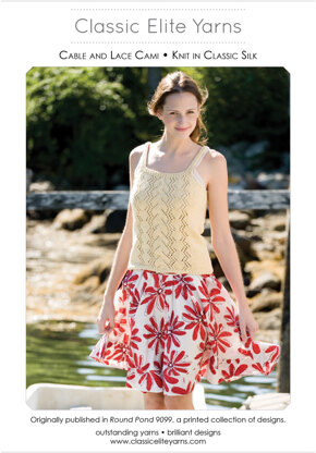 Cable and Lace Cami Top in Classic Elite Yarns Classic Silk - Downloadable PDF