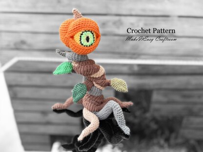 Pumpkin Tree Crochet pattern Halloween pumpkin Crochet one-eyed pumpkin Halloween creepy decorations