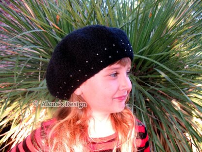 Embroidered Beaded Beret