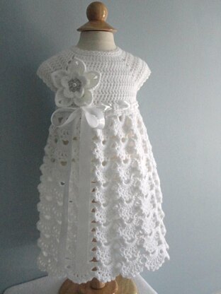 Crochet PATTERN Baby Dress Crochet Christening Dress