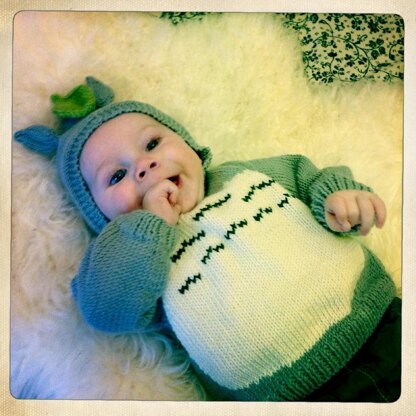 Totoro baby hoodie & mittens