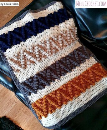 Chevron Bobble Block Blanket