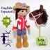 Crochet doll pattern, Amigurumi doll pattern, Medium doll, 18"/46cm,Gilda