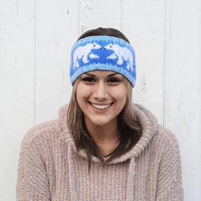 Polar Bear Express Headband - knitting pattern