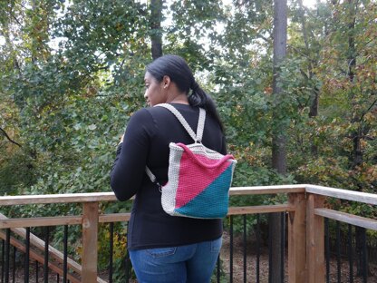 Tunisian Color Block Backpack