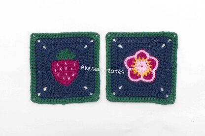 Strawberry Themed Granny Squares