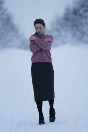 Women sweater with lace #4