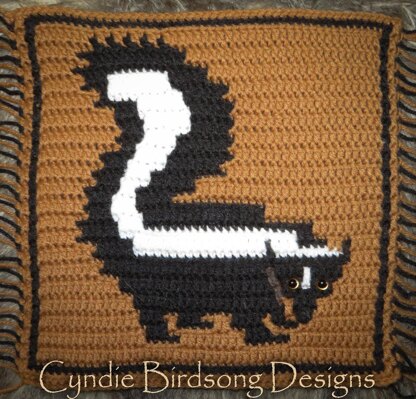 Woodland Mosaic Crochet Square - Spunky Skunk