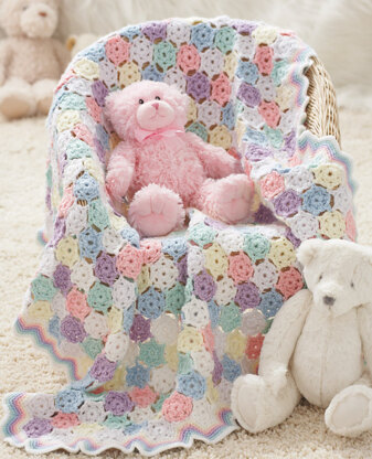 Tiny Snowflakes Baby Blanket in Caron Simply Soft - Downloadable PDF