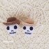 Cowboy Skull charm crochet pattern, Car hanging cowboy skull, Halloween ornament