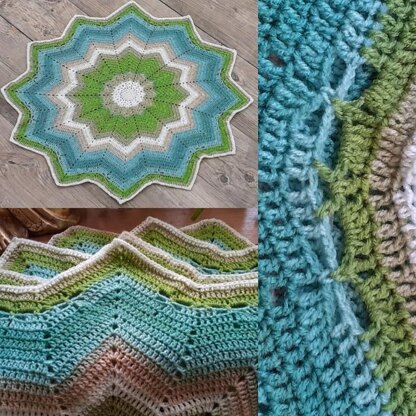 Land Sea Sky Dragonfly 12 Point Star Baby Blanket