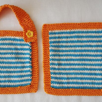 Laurel - baby bib and washcloth set