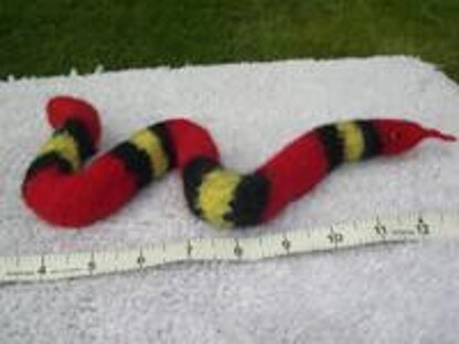 Knitted/Felted Scarlet King Snake