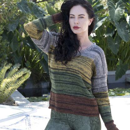 Trendsetter Yarns 6300F Tiger - Wide Striped Classic "V" Pullover PDF