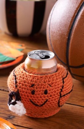 Basketball Can Cozy in Red Heart Super Saver Economy Solids - LW4187