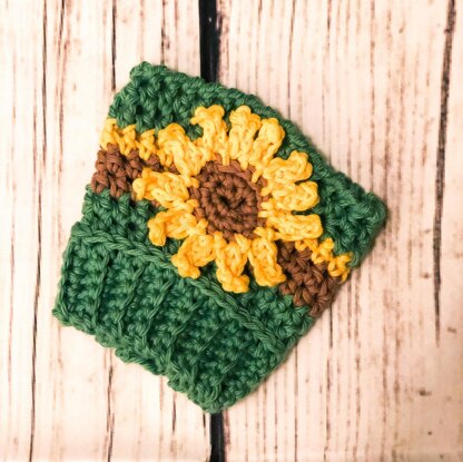 Sunflower Coffee Beanie Cozy