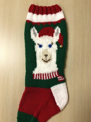 Llama Face Christmas Stocking