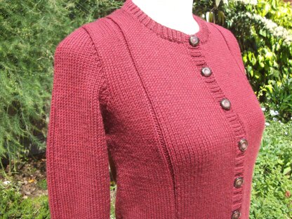 Elegant Cardigan with Triangular Ribby Panels