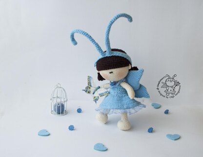 Butterfly Pebble doll