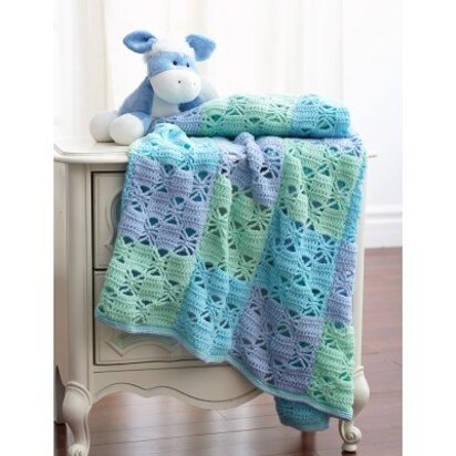 3 Color Crochet Blanket in Bernat Baby Sport