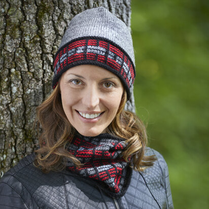 827 Modern Lumberjack Plaid Cowl - Knitting Pattern for Men and Women in Valley Yarns Northampton