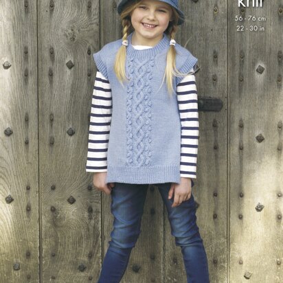 Girls’ Tabards in King Cole Majestic DK - 4927 - Downloadable PDF - knitting pattern